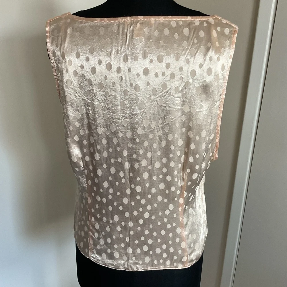 NWOT Topshop Cream Polka Dot Sleeveless Blouse Casual Chic Womenβs Size 14 - Picture 8 of 8
